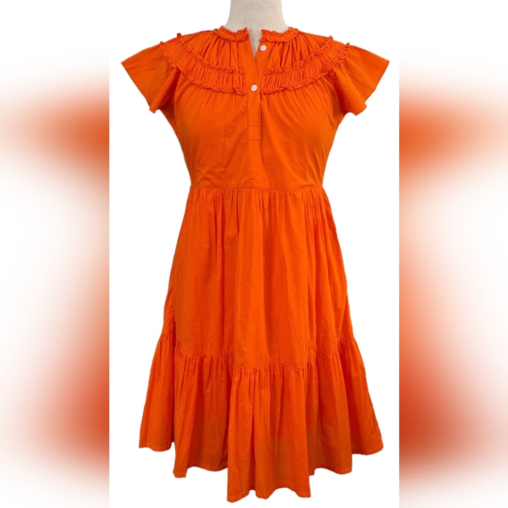 FRANCESCA MINI DRESS ORANGE Small Beautiful Fall Color!